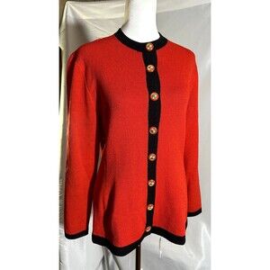 St John Knit Custom Blood Orange Cardigan Sz. Small (As- Is)
